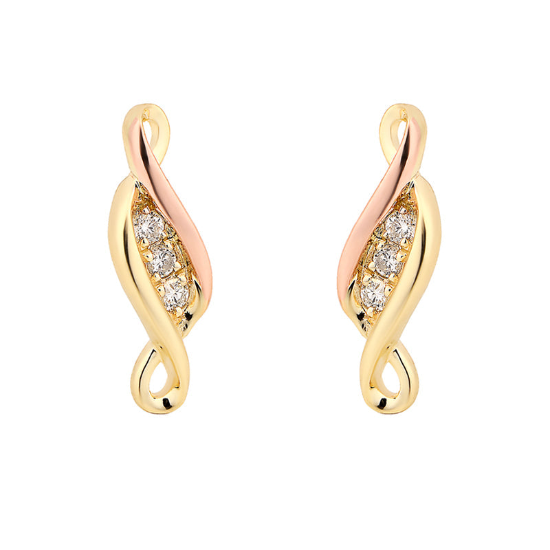 Clogau Past Present Future 9ct Yellow Gold Diamond Earrings