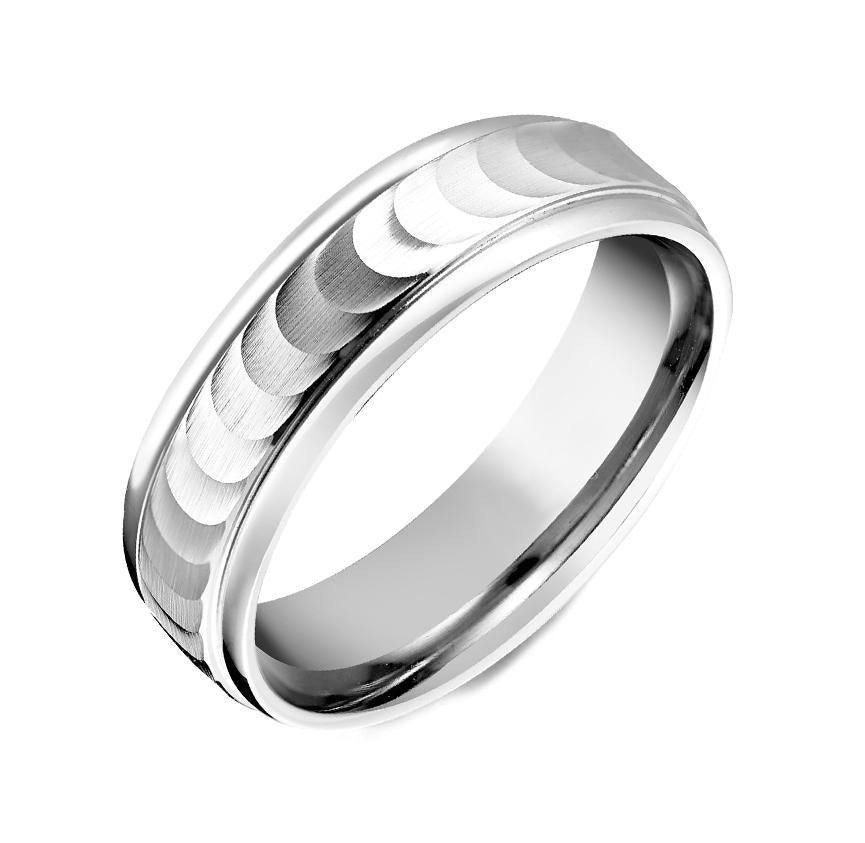 Palladium Satin Textured Wedding Band - TITLE Palladium