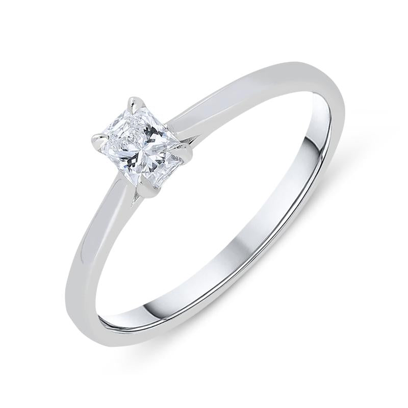 Phoenix Cut 18ct White Gold 0.24ct Diamond Solitaire Ring D - M
