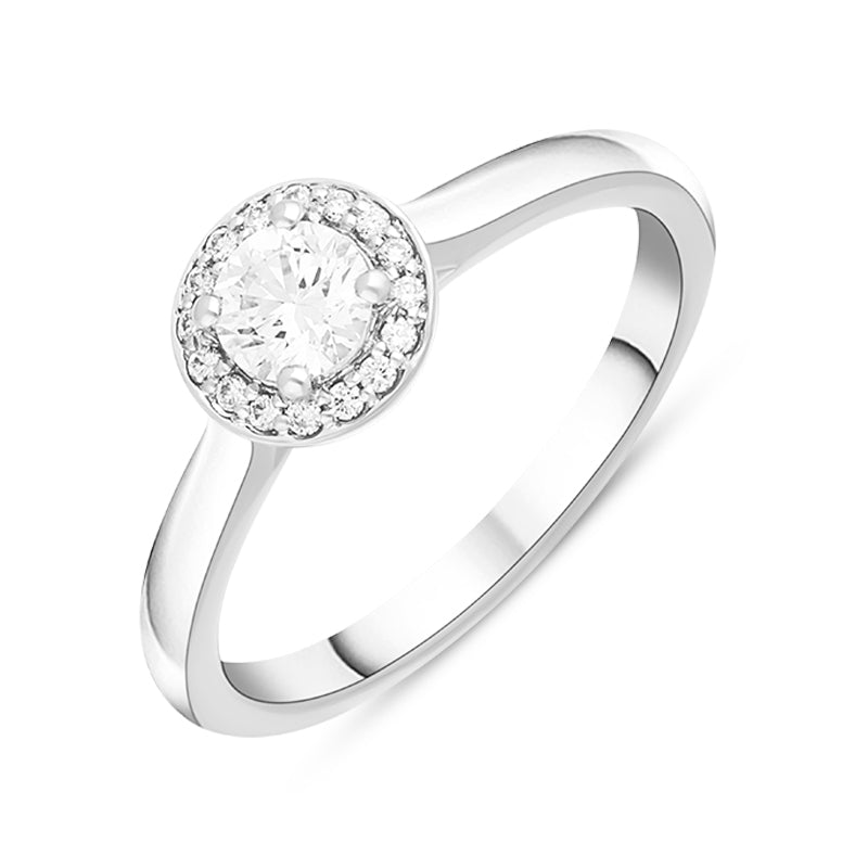 Platinum 0.37ct Diamond Pave Cluster Ring - Silver