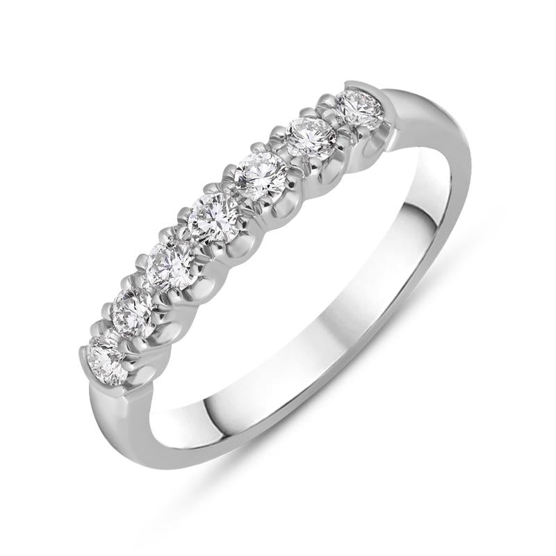 Platinum 0.30ct Diamond Claw Set Wedding Half Eternity Ring - Platinum