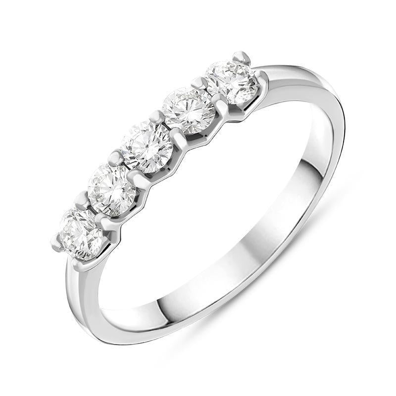 Platinum 0.54ct Diamond Claw Set Wedding Half Eternity Ring
