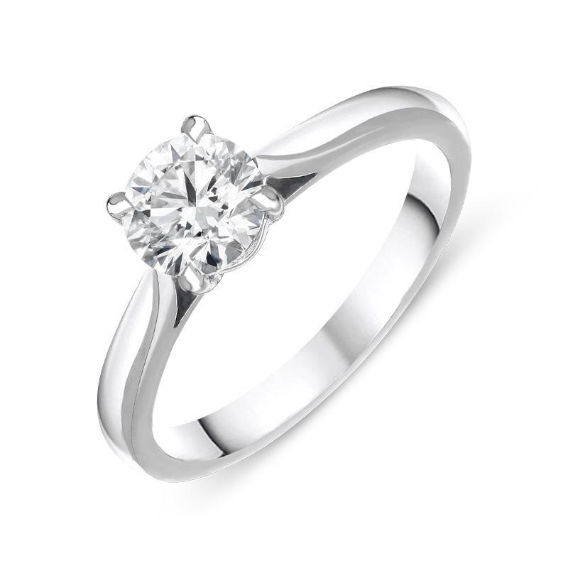 Platinum Diamond 0.77ct Round Brilliant Cut Solitaire Ring