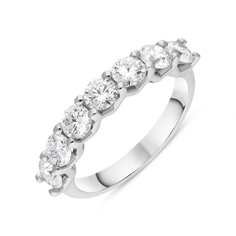 Platinum Diamond Seven Stone Claw Set Half Eternity Ring