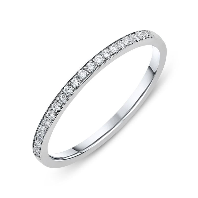 Platinum 0.10ct Diamond Brilliant Cut Half Eternity Ring - TITLE Platinum