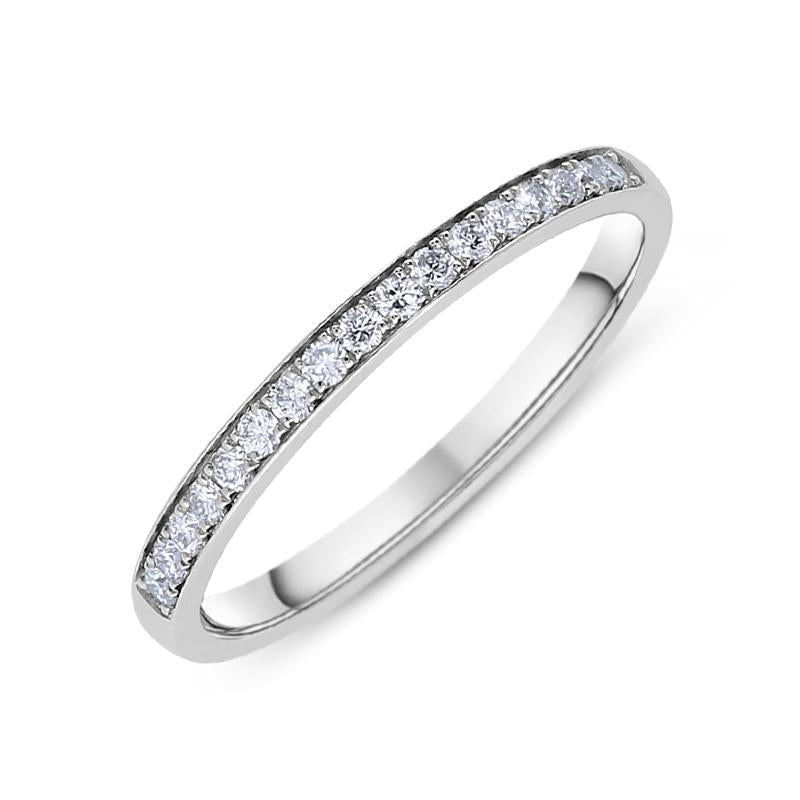Platinum 0.15ct Diamond Grain Set Wedding Half Eternity Ring - W