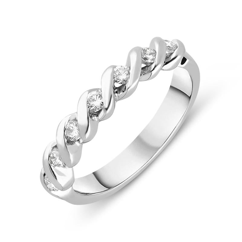 Platinum 0.25ct Diamond rope Twist Half Eternity Ring - M