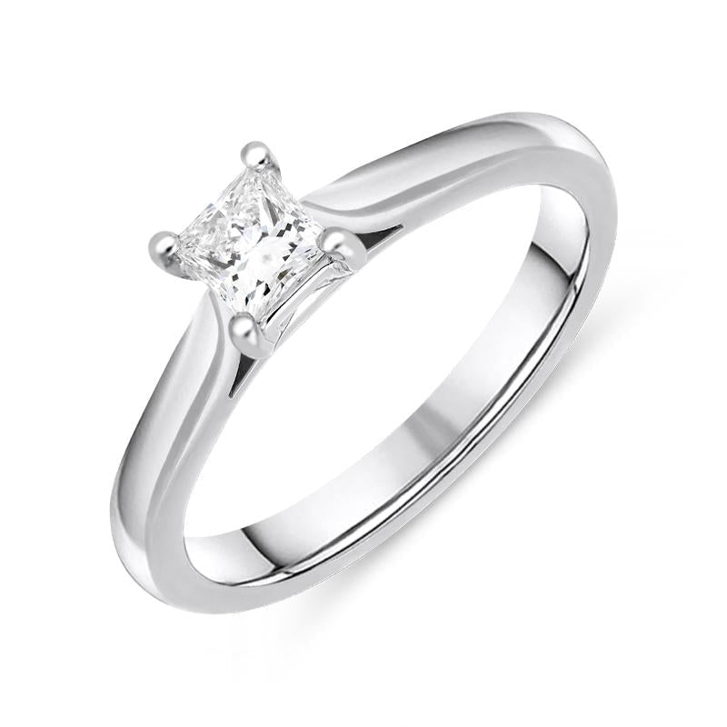 Platinum 0.30ct Diamond Princess Cut Solitaire Ring - Option1 Value Platinum M
