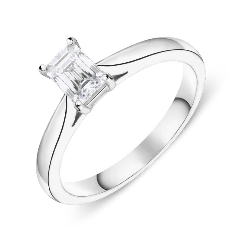 Platinum 0.40ct Diamond Emerald Cut Ring