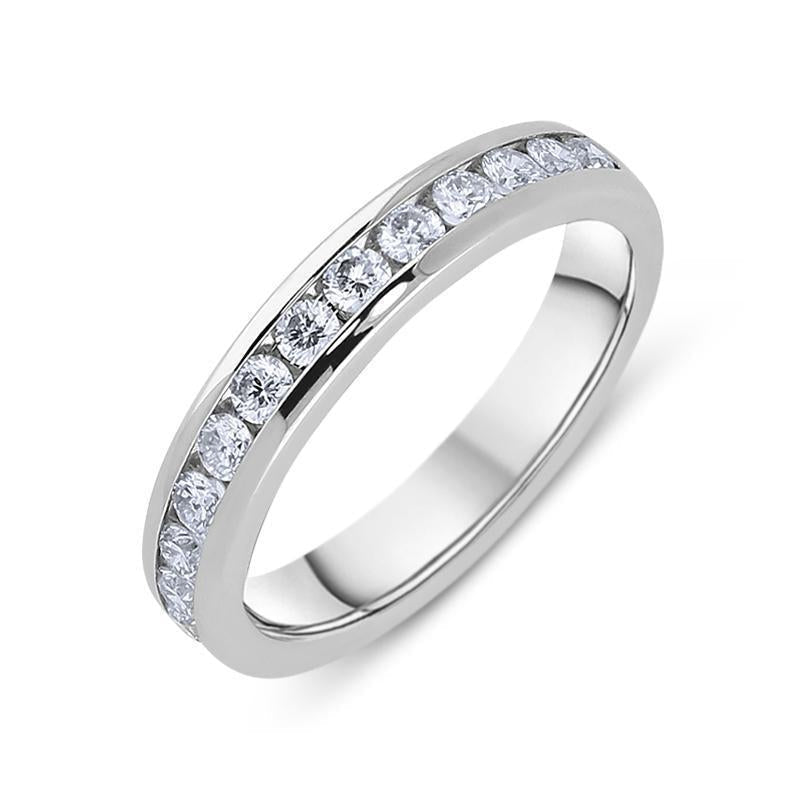 Platinum 0.50ct Diamond Channel Set Wedding Half Eternity Ring - Platinum