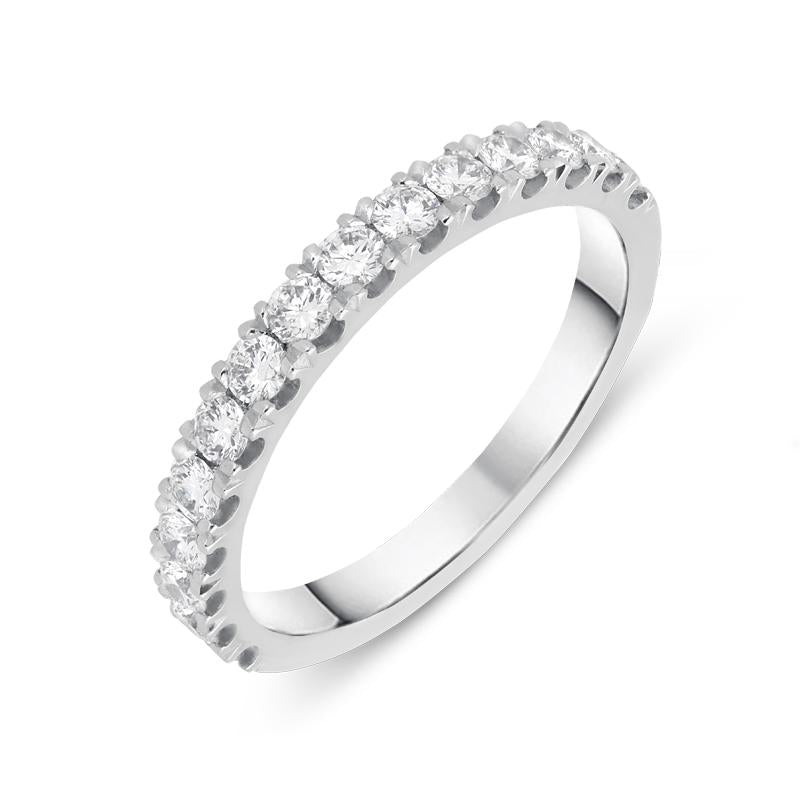 Platinum 0.58ct Diamond Brilliant Cut Wedding Half Eternity Ring - TITLE Platinum