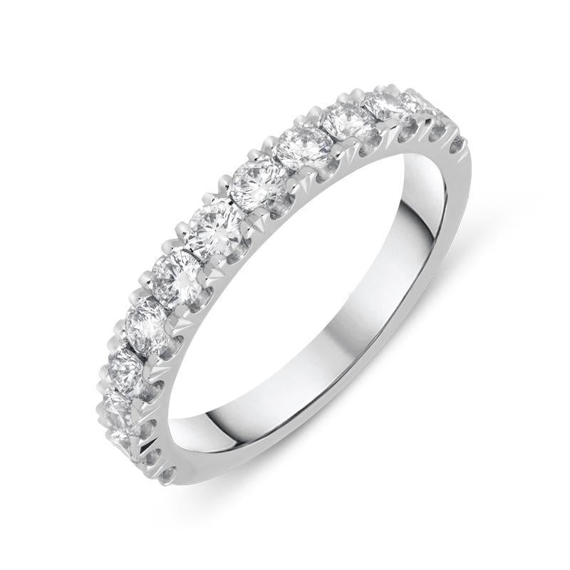 Platinum 0.81ct Diamond Brilliant Cut Wedding Half Eternity Ring - TITLE Platinum