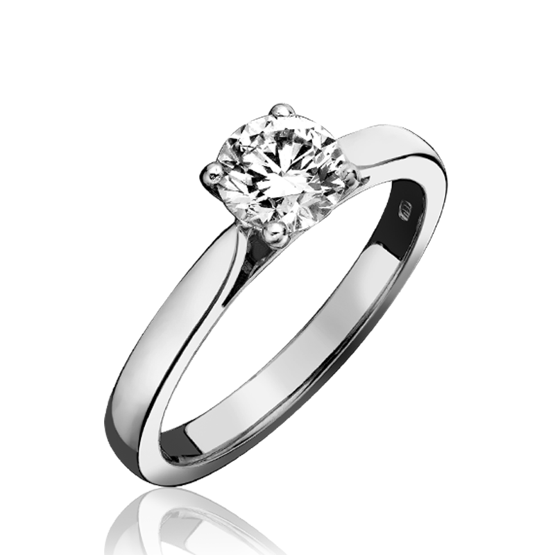 Platinum 0.50ct Diamond Round Brilliant Cut Solitaire Ring D