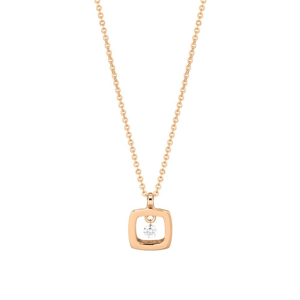 Ponte Vecchio 18ct Yellow Gold Diamond Open Cube Necklace D