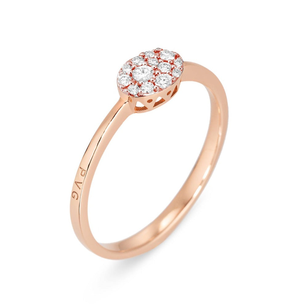Ponte Vecchio Pitti 18ct Rose Gold 0.15ct Diamond Oval Ring - R