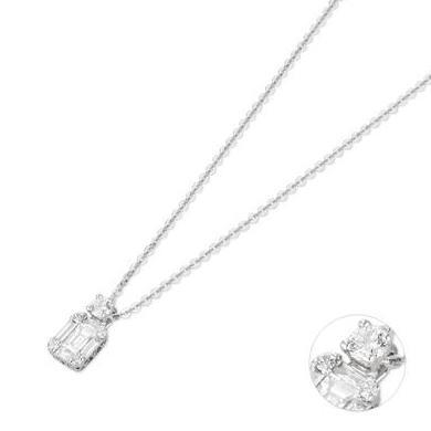 Ponte Vecchio Benvenuto 18ct White Gold 0.27ct Diamond Necklace - White Gold