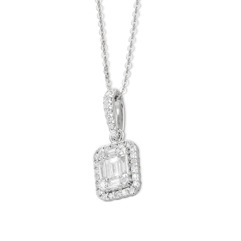 Ponte Vecchio Benvenuto 18ct White Gold 0.42ct Diamond Cluster Necklace - White Gold