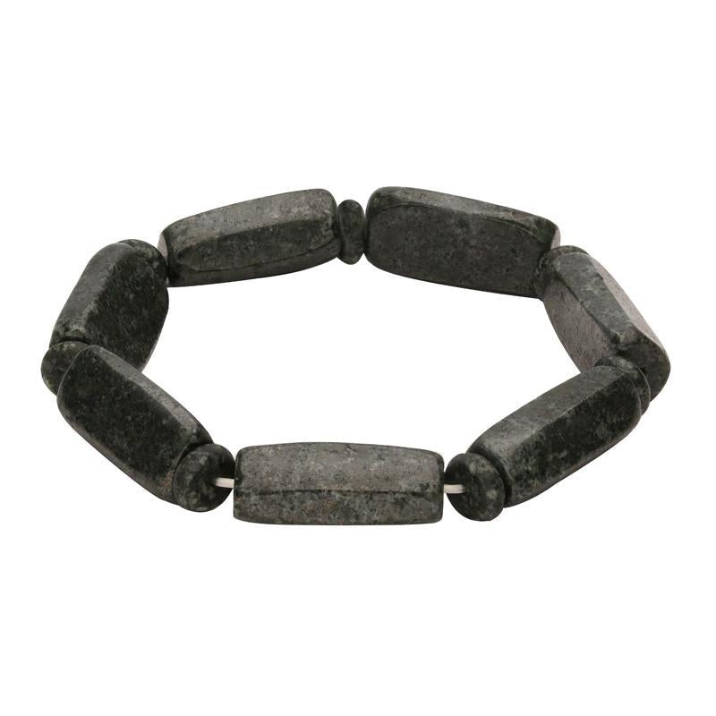 Preseli Bluestone Bar Spacer Elasticated Stretch Bracelet D - Option1 Value Silver