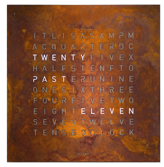 QLOCKTWO 180 Creators Edition Rust Wall Clock 180cm - Brown