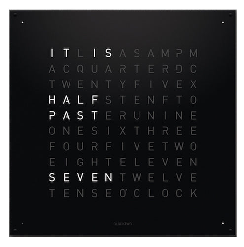 QLOCKTWO Large Black Pepper Wall Clock 90cm - Black