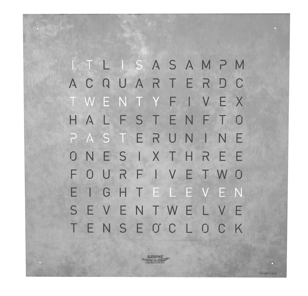 QLOCKTWO Classic Creators Edition Platinum Black 45cm - White