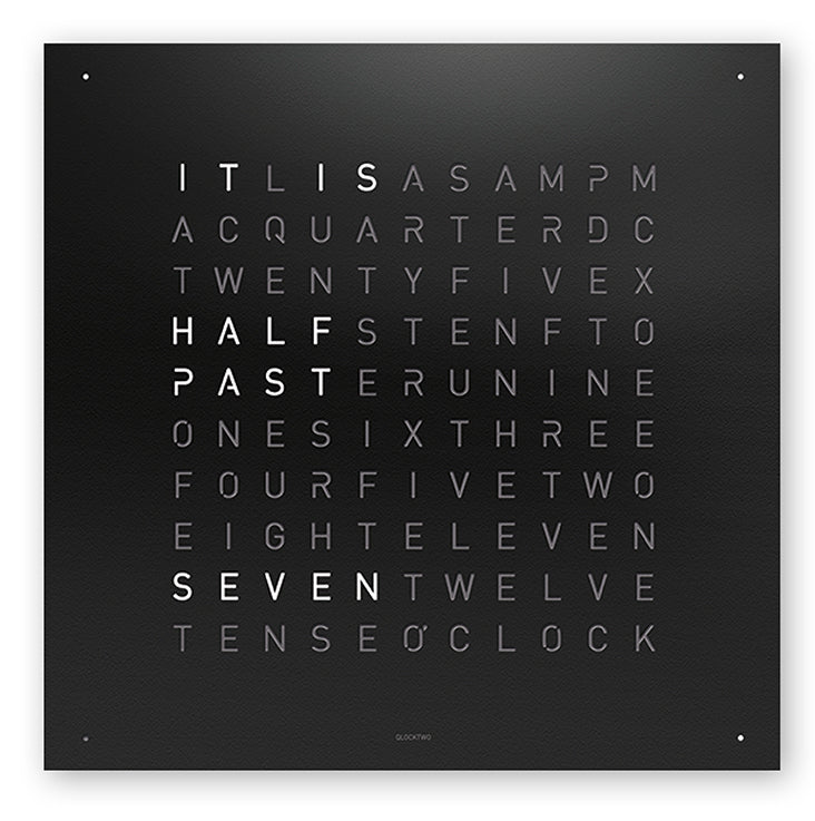 QLOCKTWO Classic Black Pepper Wall Clock 45cm