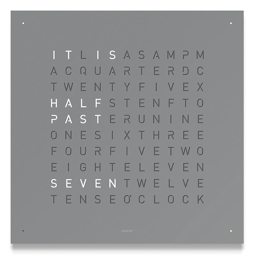 QLOCKTWO Classic Grey Pepper Wall Clock 45cm - Grey