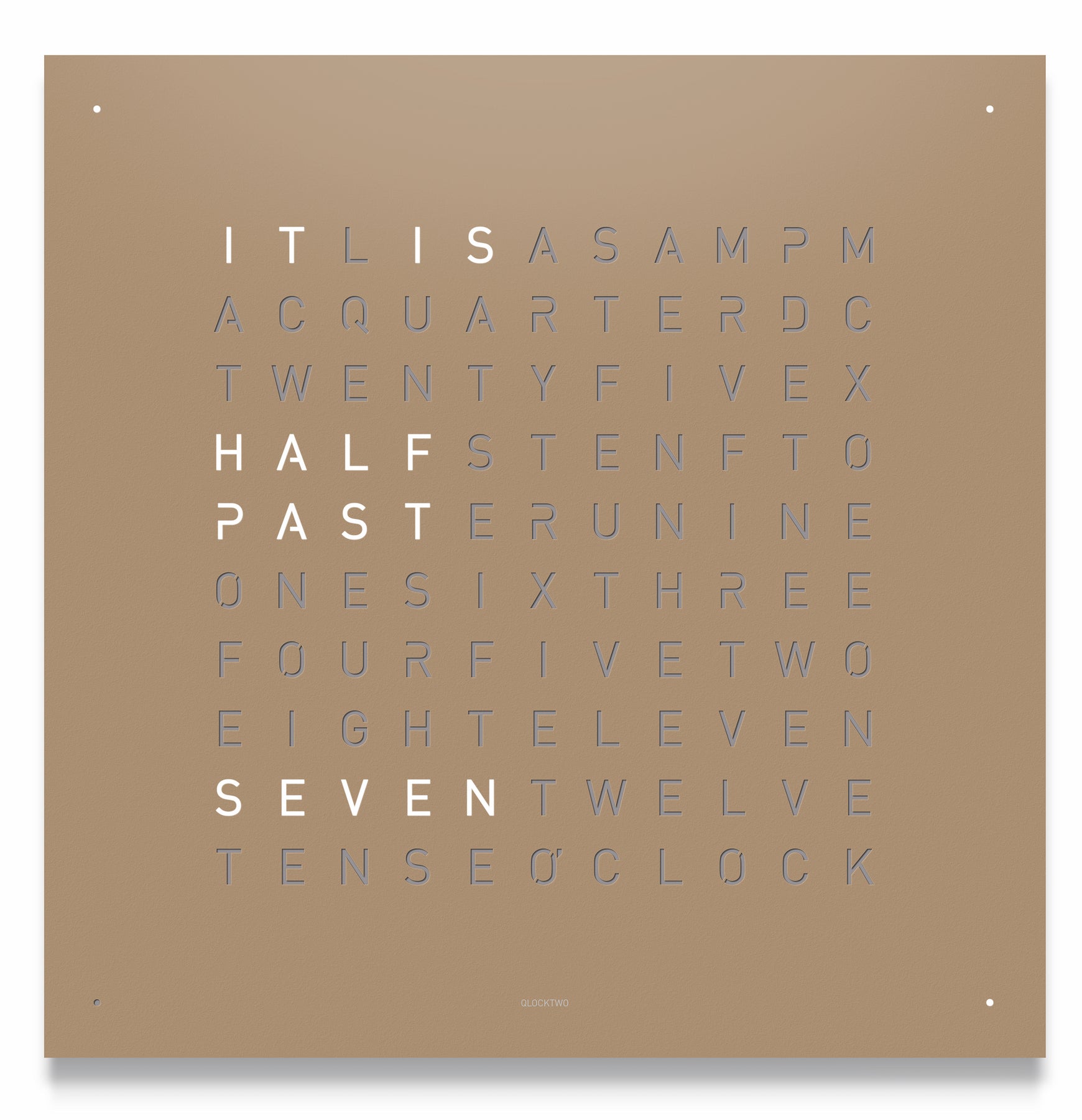 QLOCKTWO Classic Hazelnut Wall Clock 45cm - Brown