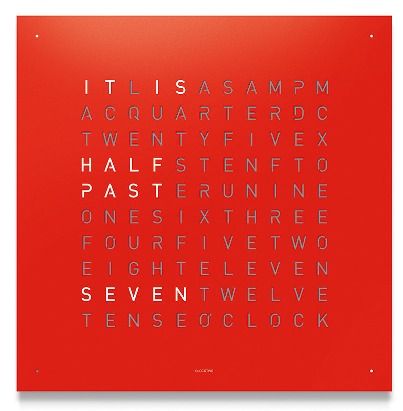 QLOCKTWO Classic Red Pepper Wall Clock 45cm - Red