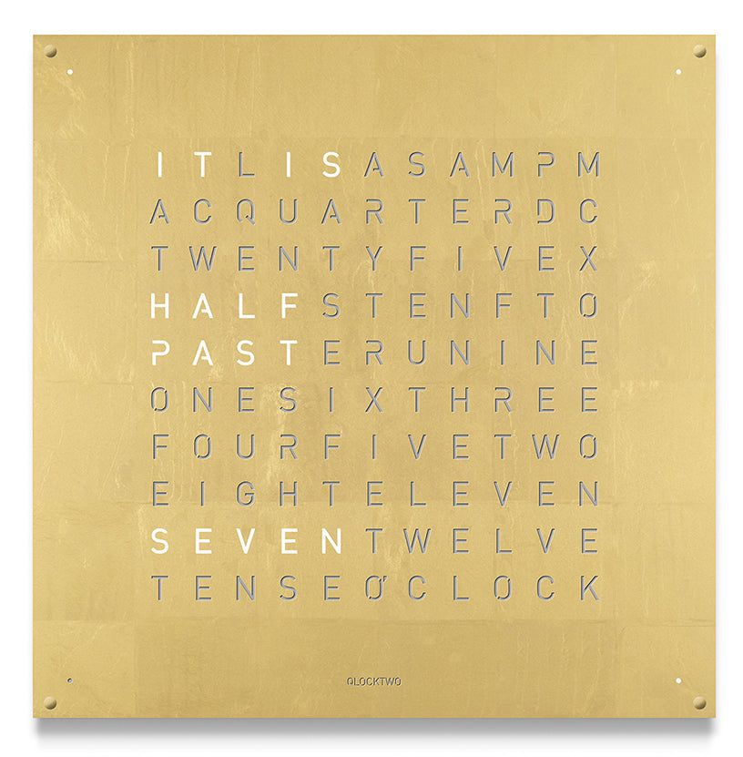 QLOCKTWO Large Creators Edition Gold Wall Clock 90cm - Gold