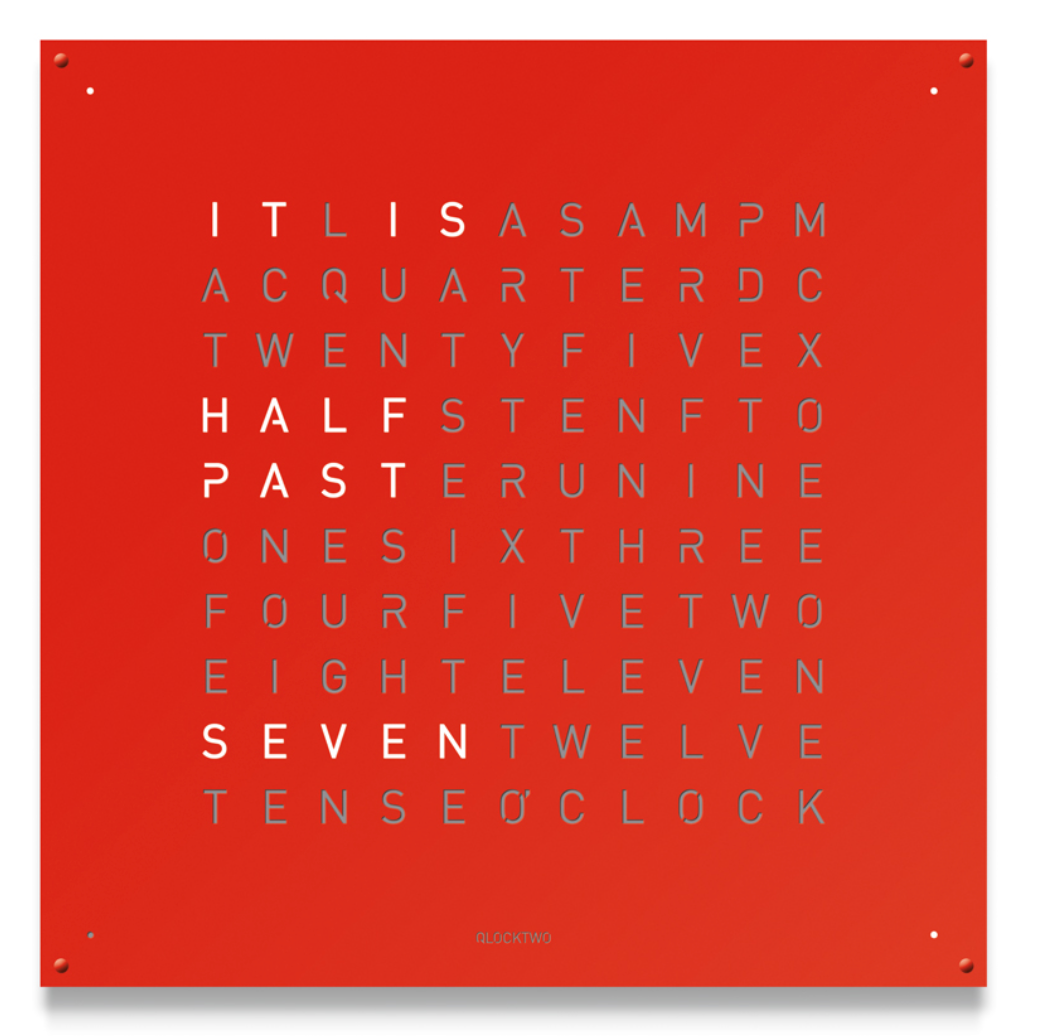 QLOCKTWO Large Red Pepper Wall Clock 90cm - Red