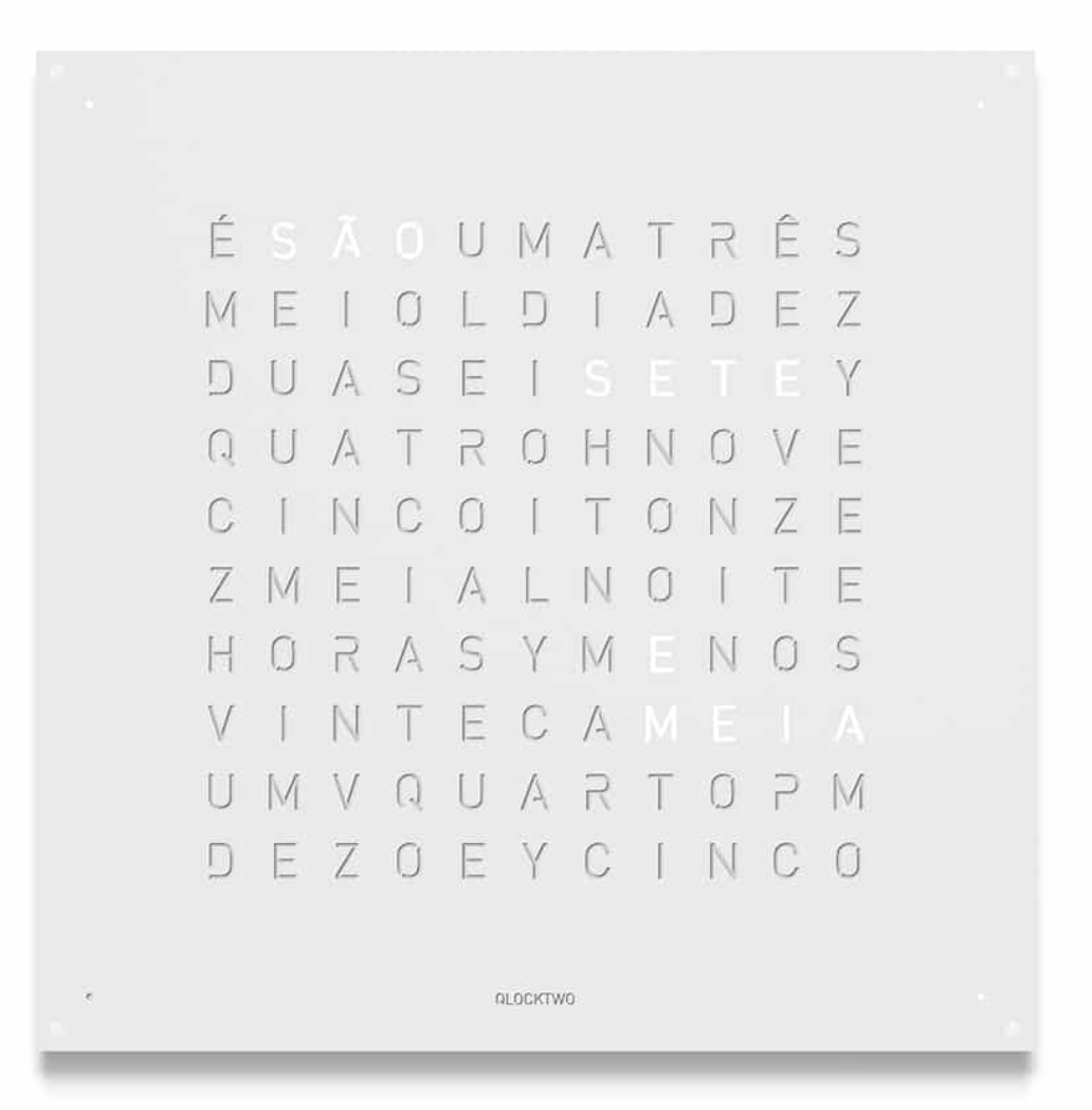 QLOCKTWO Large White Pepper Wall Clock 90cm - White