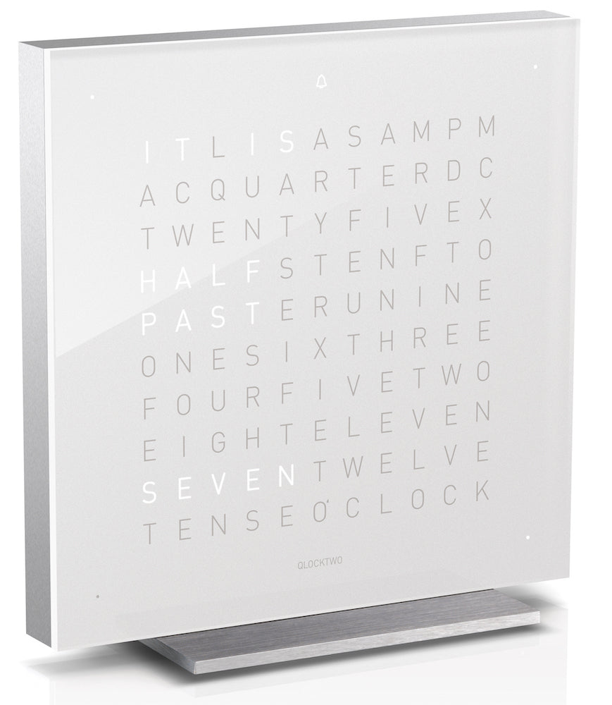 QLOCKTWO Touch Vanilla Sugar Table Clock Aluminium 13.5cm - Cream