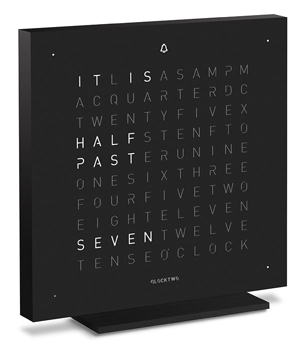 QLOCKTWO Touch Deep Black Table Clock 13.5cm - Black
