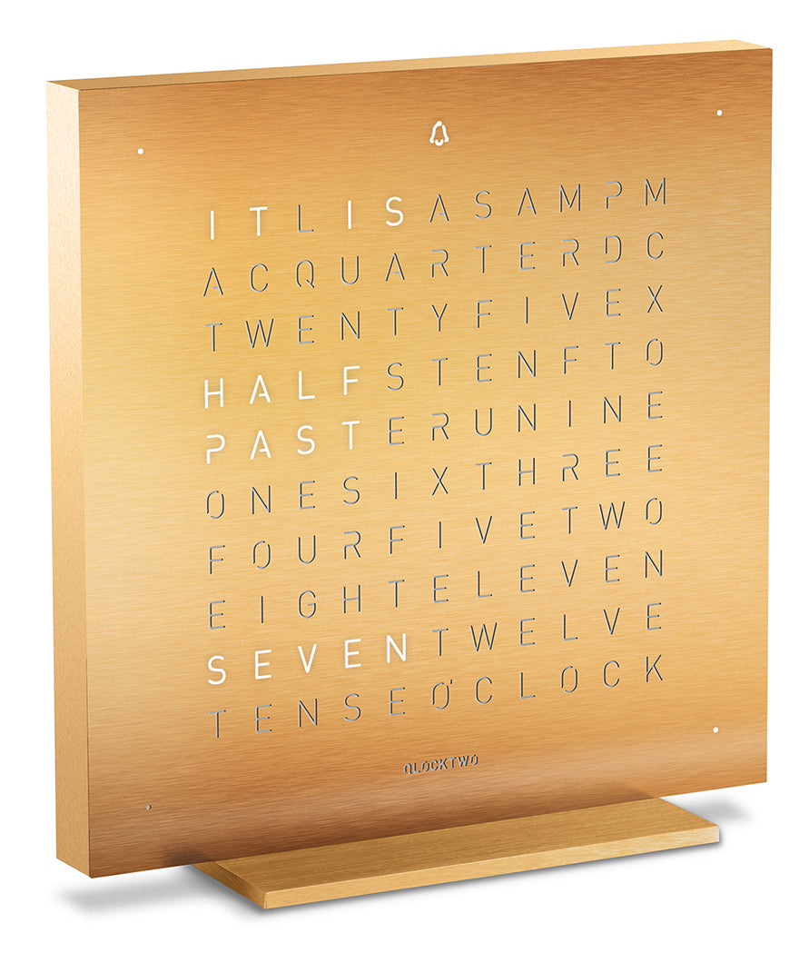 QLOCKTWO Touch Golden Legend Table Clock 13.5cm - Black