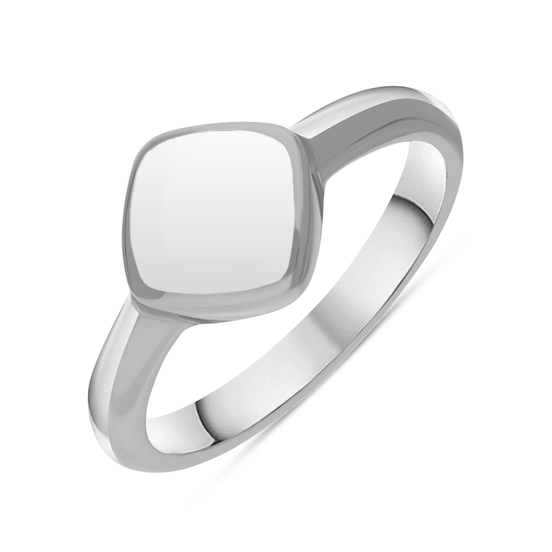 Sterling Silver Bauxite Cushion Ring - Silver