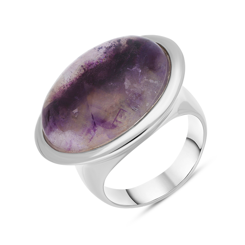 Sterling Silver Blue John Wide Oval Flow Ring D