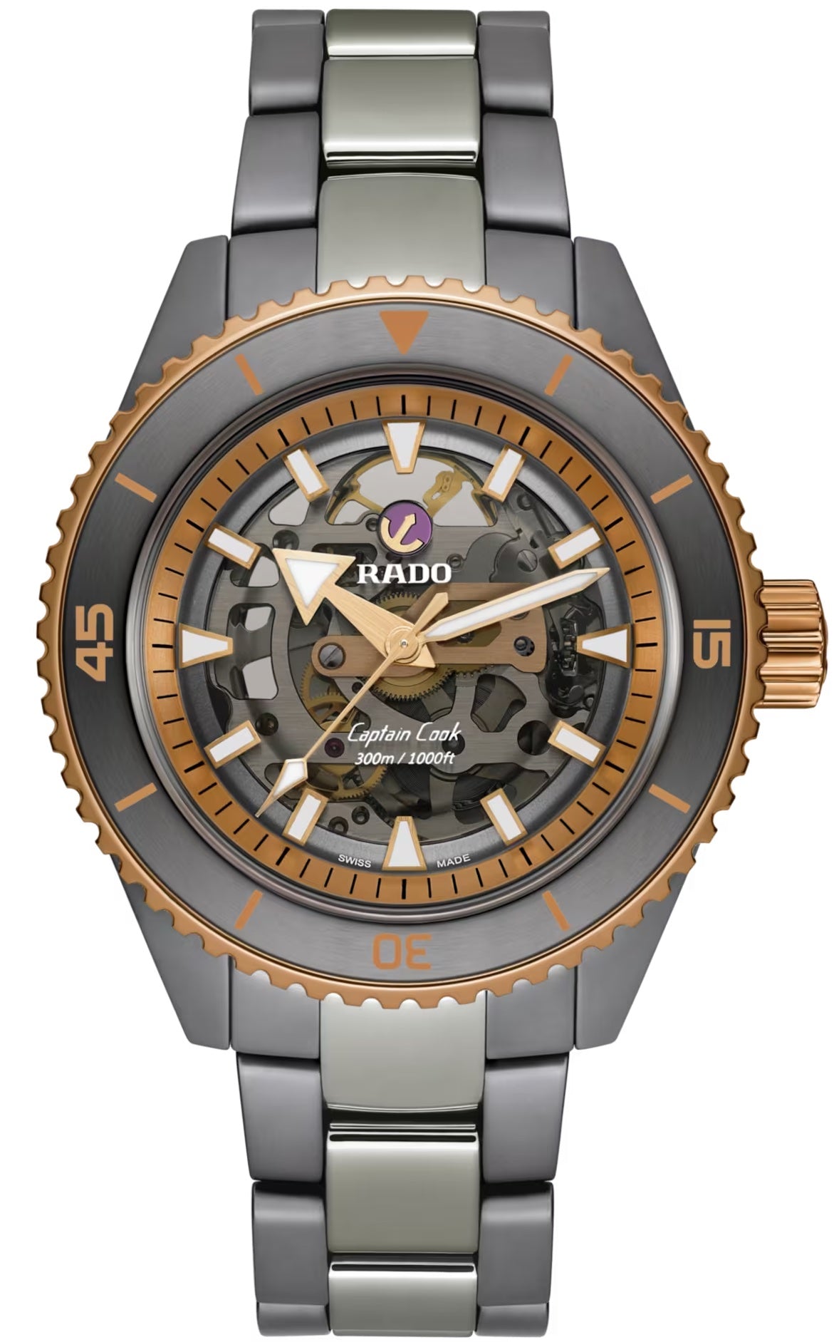 Rado Watch Captain Cook Automatic High Tech Ceramic Skeleton Mens