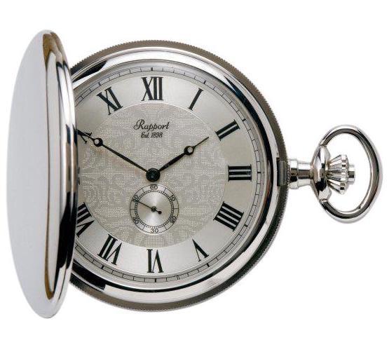 Rapport Pocket Watch Full Hunter Silver Tone - Cream