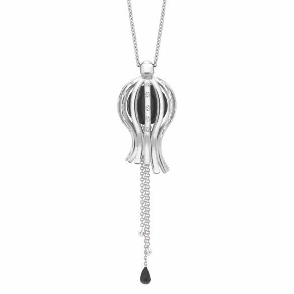 Rebecca Sellors Platinum Whitby Jet Diamond Enlighten Necklace D - Platinum