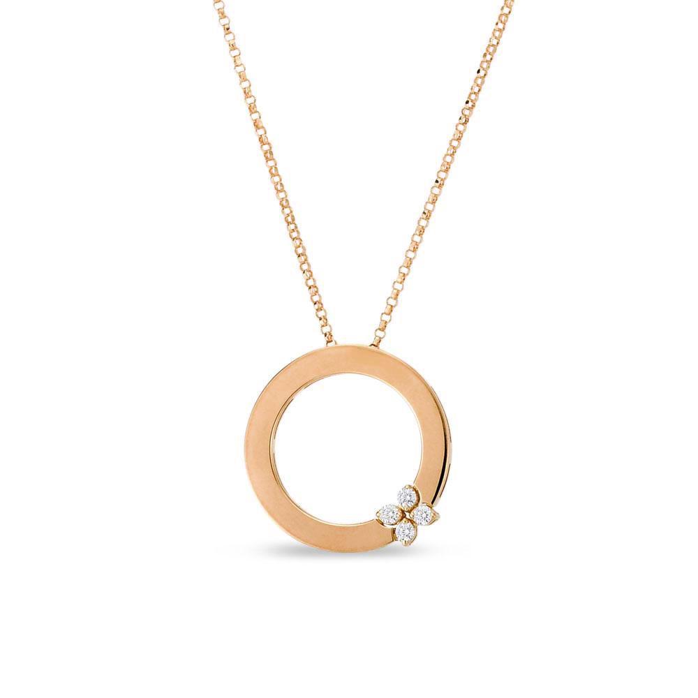 Roberto Coin Love in Verona 18ct Rose Gold Diamond Pendant Necklace