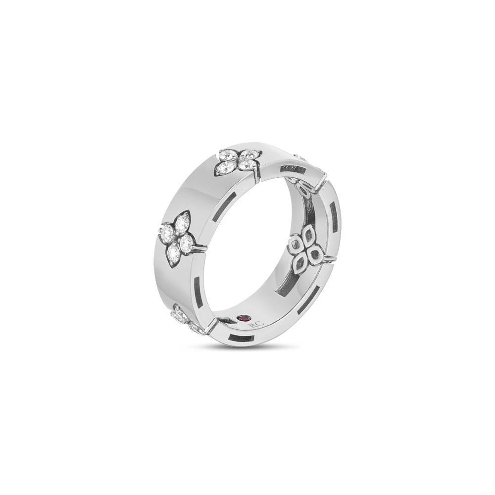 Roberto Coin Love in Verona 18ct White Gold Diamond 6mm Wide Ring - 19-(59)