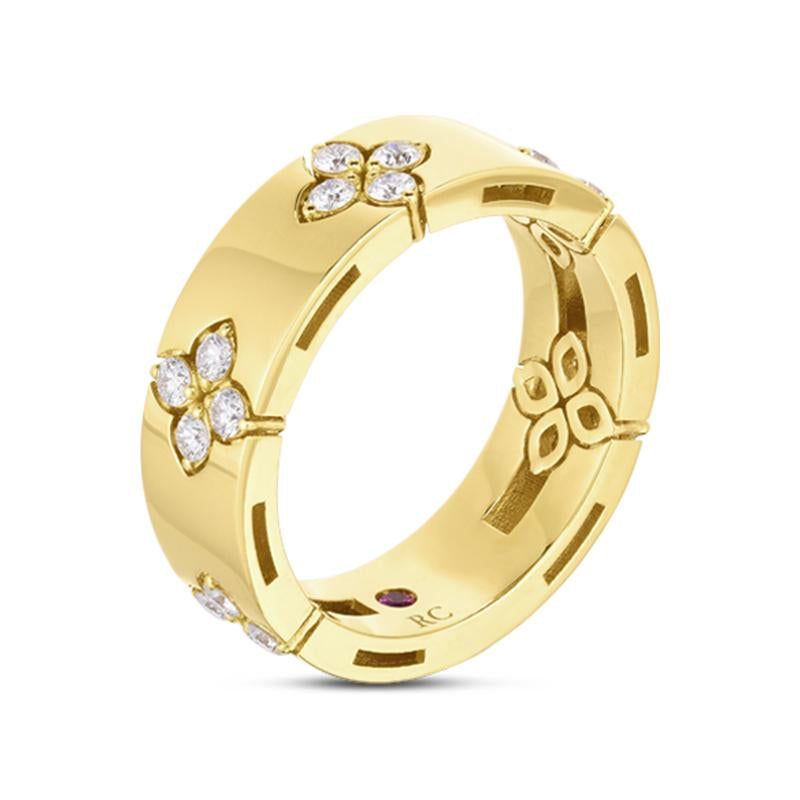 Roberto Coin Love in Verona 18ct Yellow Gold Diamond 6mm Wide Ring - 18-(58)