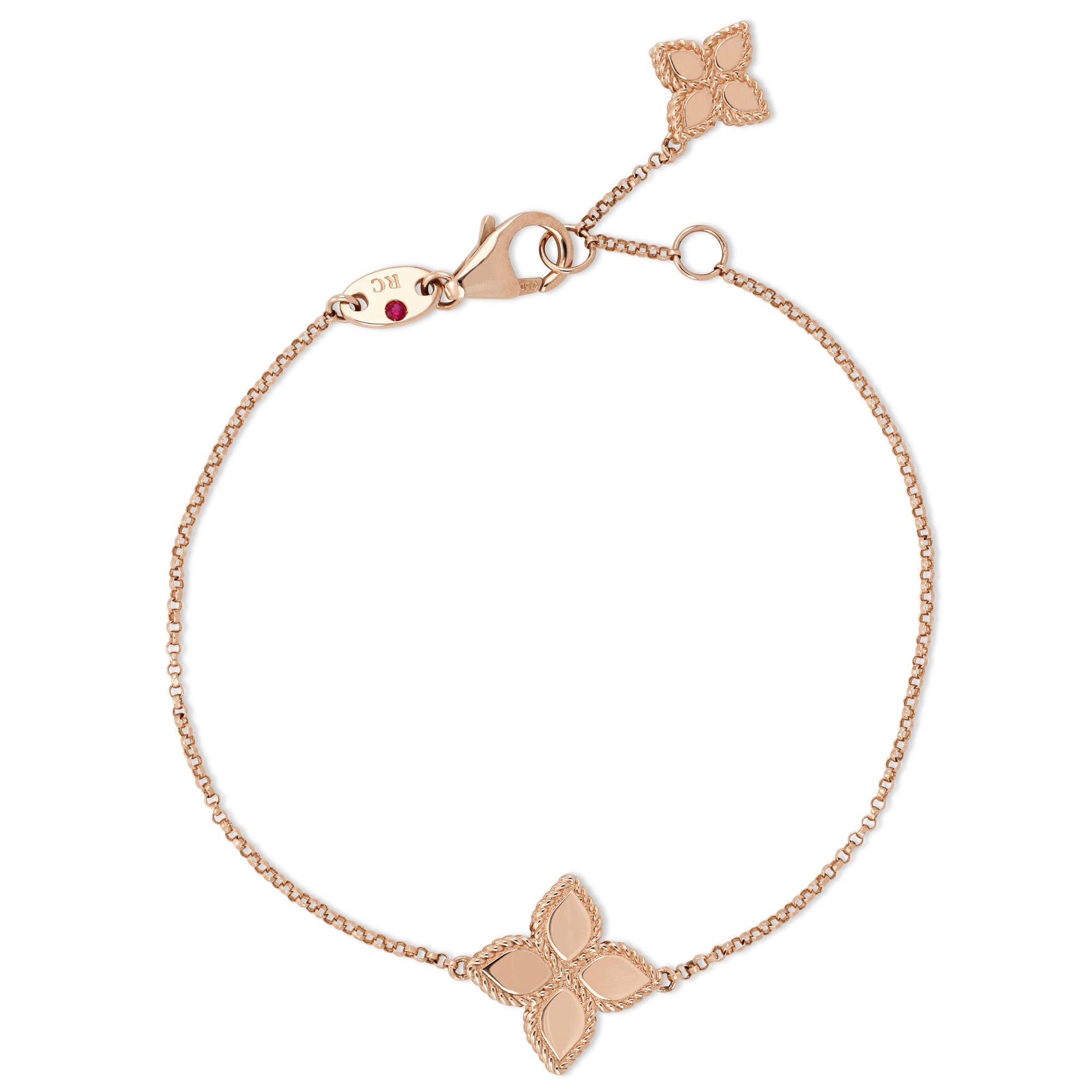 Roberto Coin Princess Flower 18ct Rose Gold Bracelet - Rose Gold