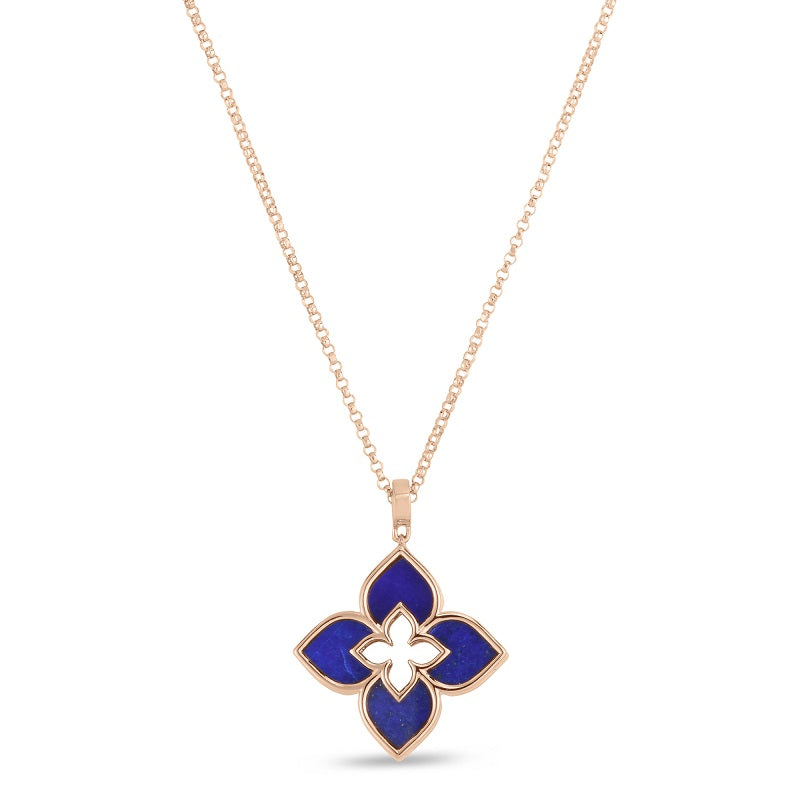 Roberto Coin Venetian Princess 18ct Rose Gold Lapis Lazuli Necklace