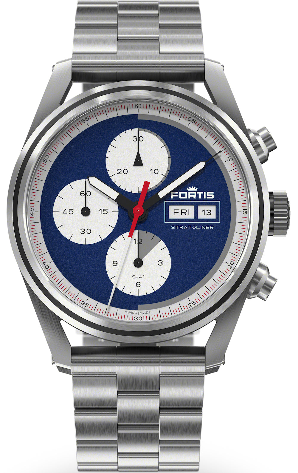 Fortis Watch Stratoliner Blue Japan Bracelet - Blue