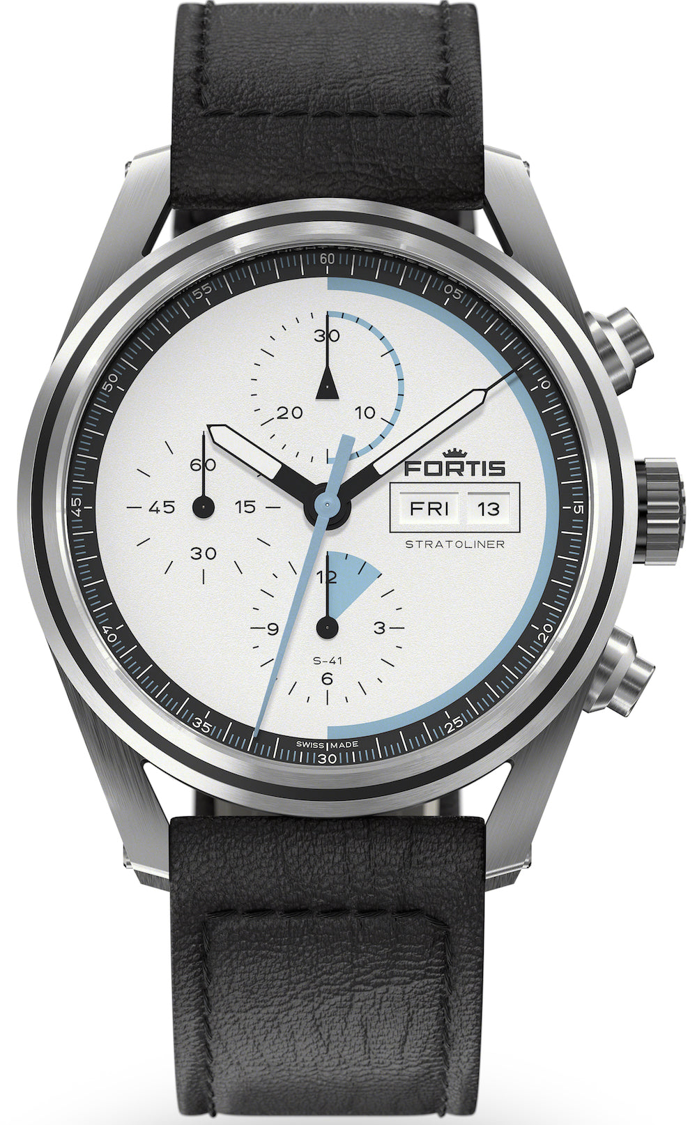 Fortis Watch Stratoliner White Dust Aviator Strap - White