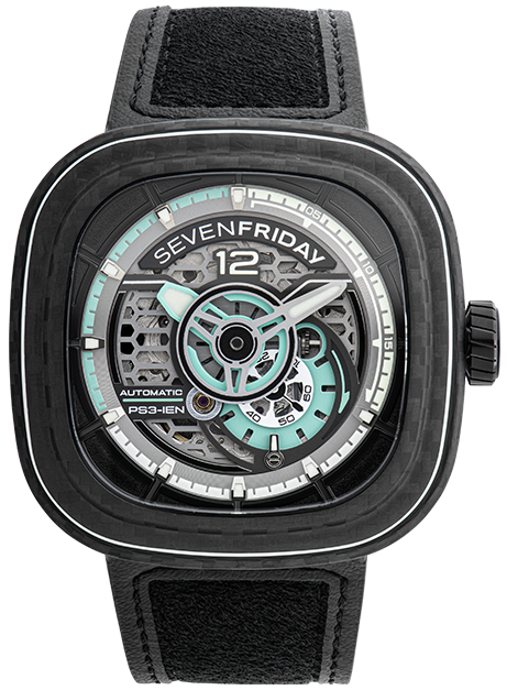 SevenFriday Watch PS3/01 Carbon Jade Limited Edition - Black