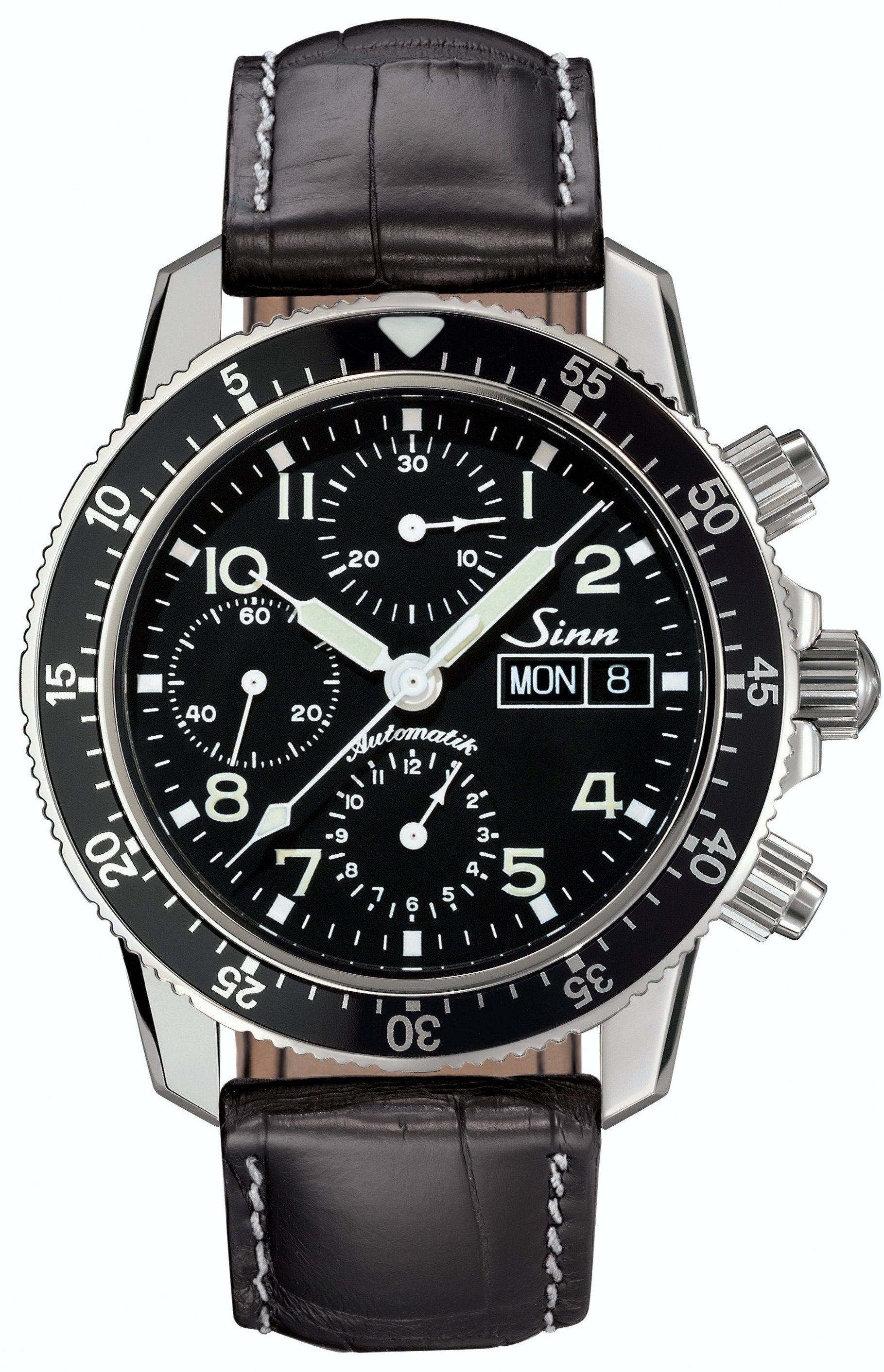 Sinn Watch Flieger Chronograph 103 St Sa Aligator Leather - Black
