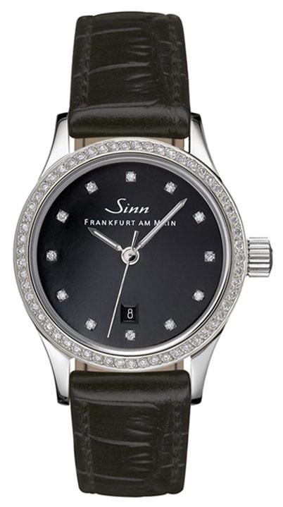 Sinn Watch 456 TW70 WG Ladies Diamond Alligator - Black